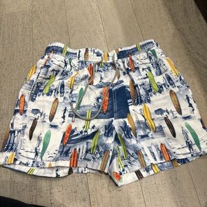 Vilebrequin Blue and Multicolor Surfboard Print Men's Swim Shorts